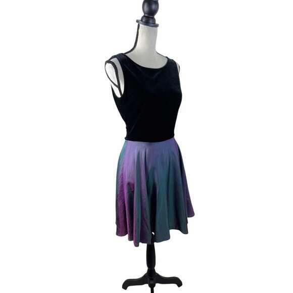 Y2K 90’s Velvet Fairy Whimsigoth Dress a Line Flirty Metallic Whimsical - Picture 6 of 10